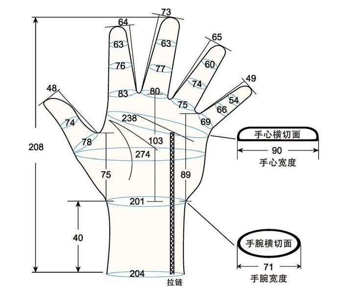 103 male adult XL left hand measure sc regal prosthesis