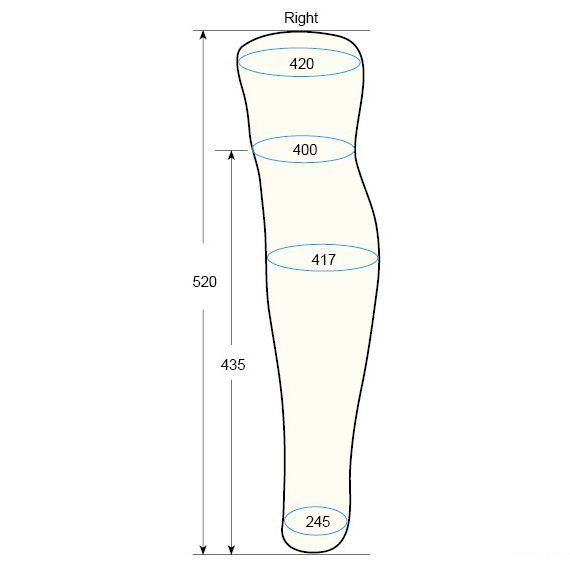 BKSL L measurement right leg regal prosthesis