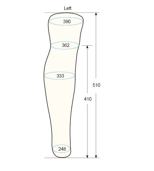 BKSL M measurement left leg regal prosthesis